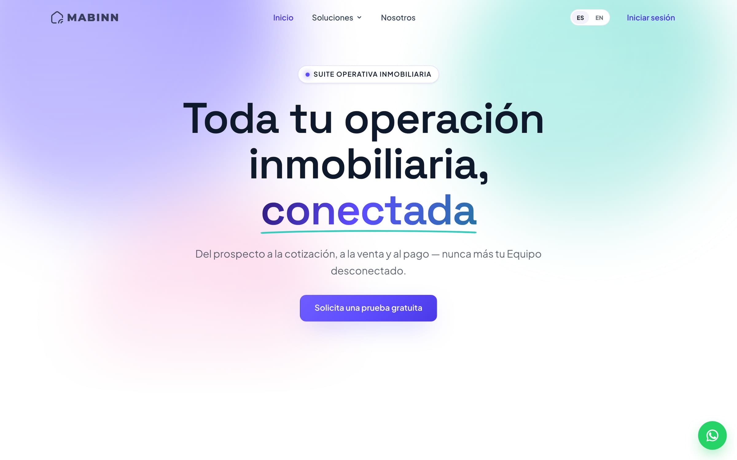Página de inicio de mabinn.com en escritorio