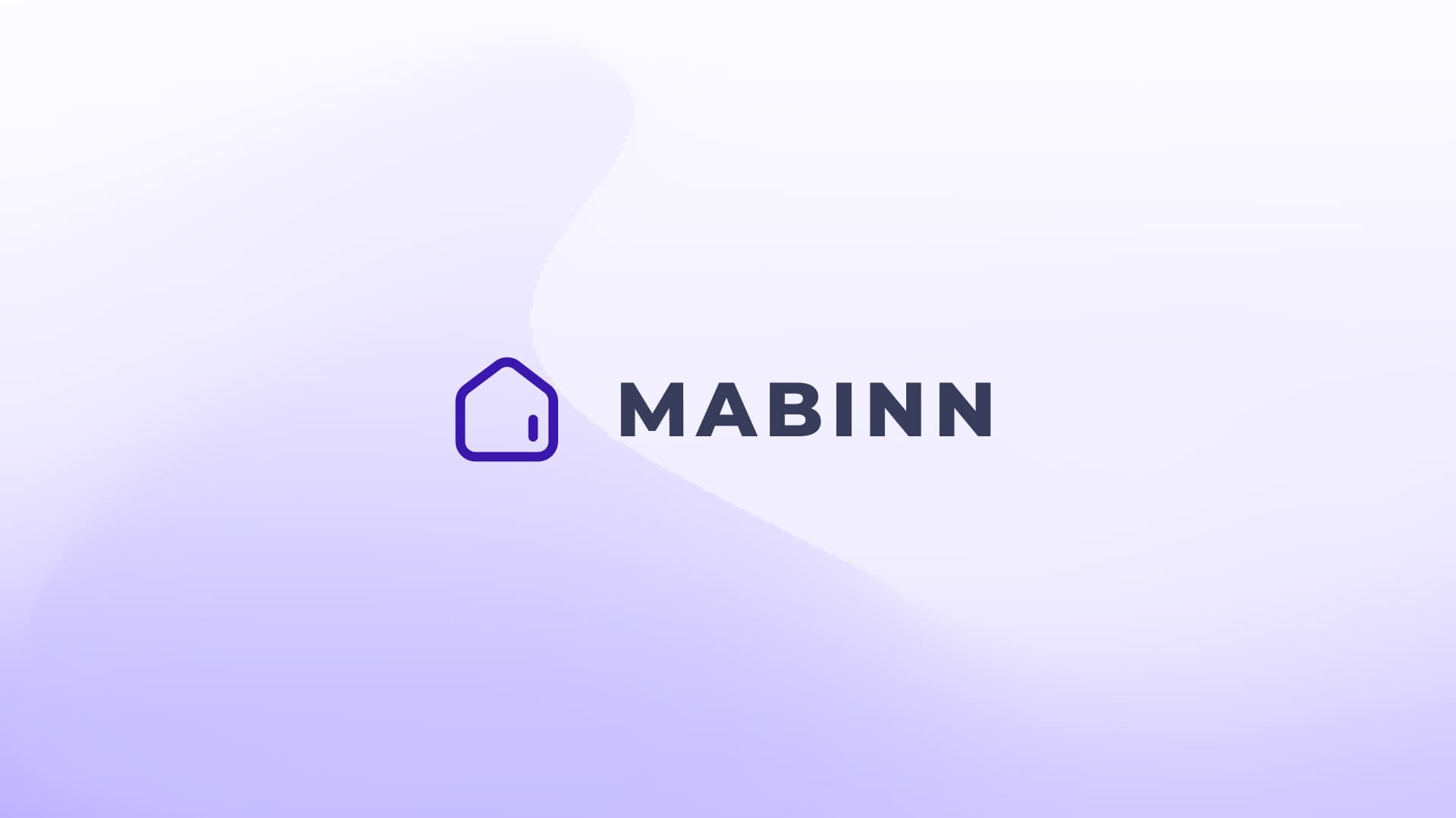 Logotipo de Mabinn en violeta sobre fondo lavanda