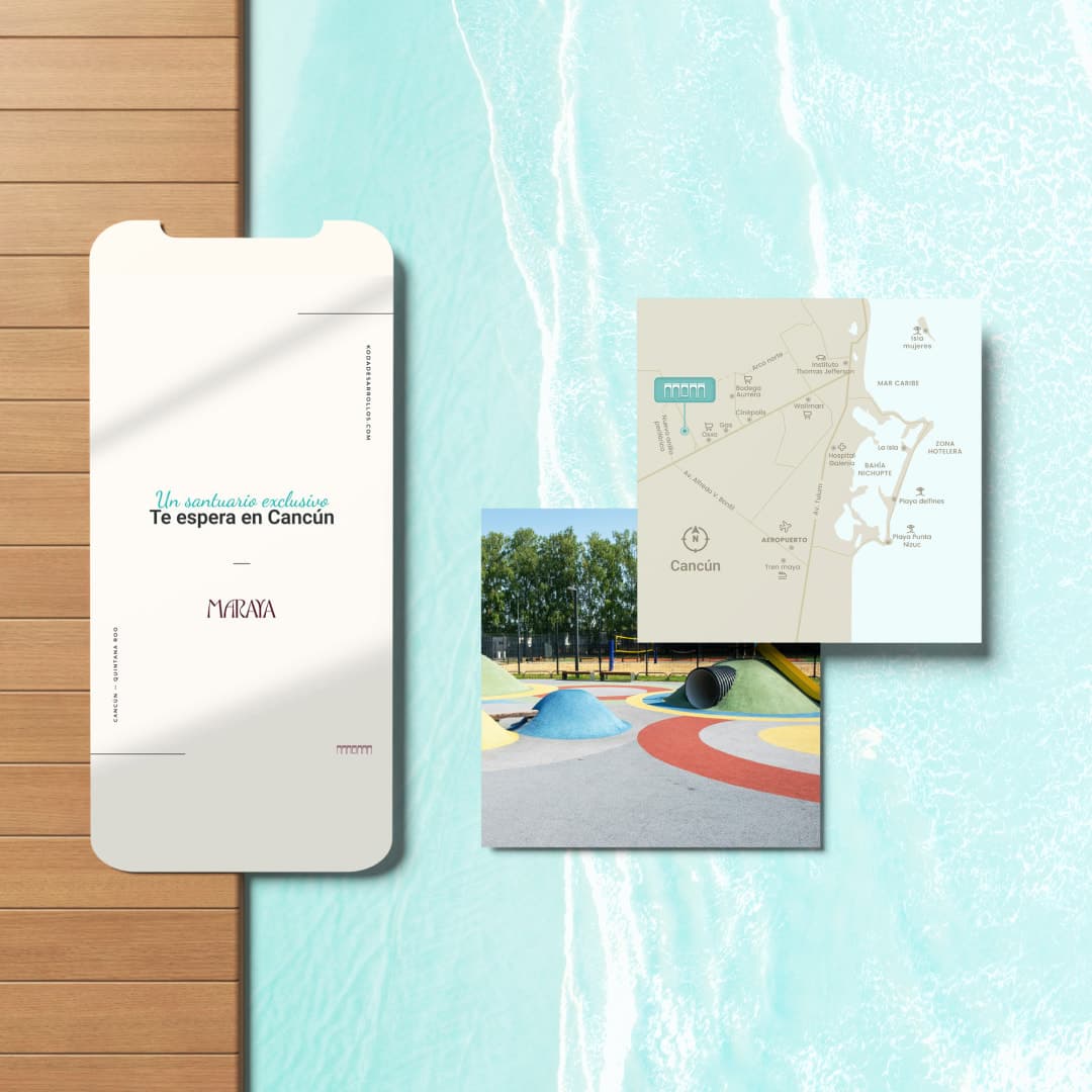 Maraya Instagram story and location map in Cancún
