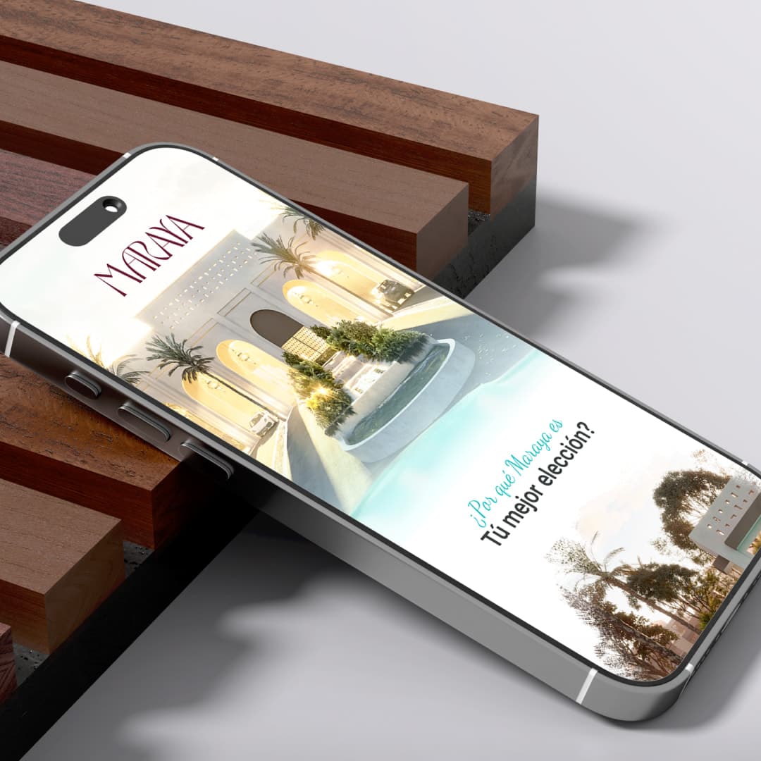 Maraya post on a phone over wooden slats