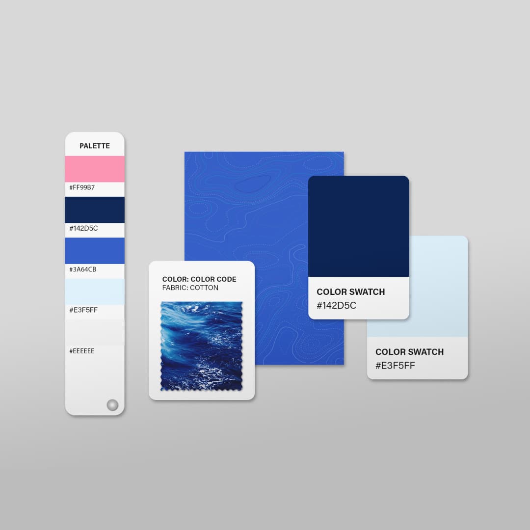 Velablanca color palette with a topographic pattern
