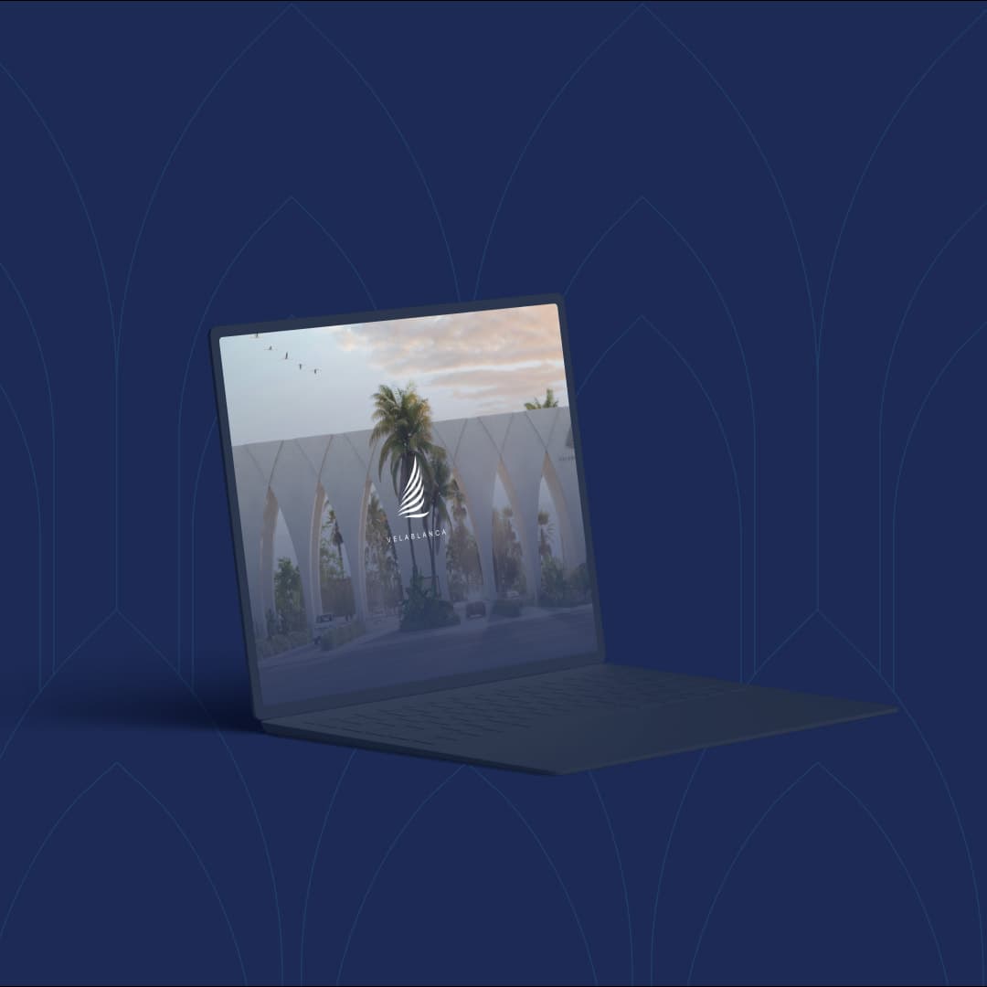 Laptop showing a Velablanca rendering